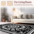 Bold Black White Mandala Design Rug