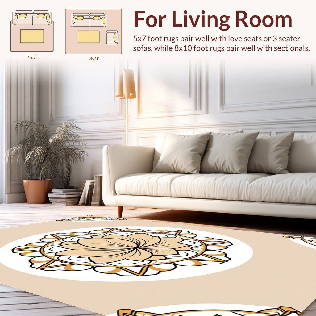 Floral Mandala Geometric Pattern Rug