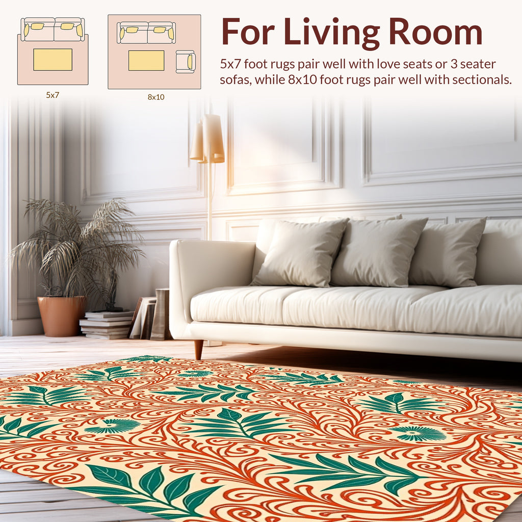 Intricate Floral Vine Pattern Design Rug