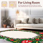 Whimsical Mushroom Leaf Floral Pattern Rug