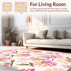Soft Pink Floral Pattern Rug