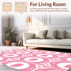 Pink Abstract Calligraphic Pattern Rug