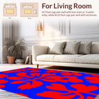 Bold Red Floral Pattern Rug