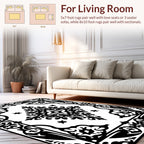 Elegant Vintage Floral Scroll Pattern Rug