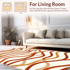 Flowing Terracotta Gold Wavy Design Rug