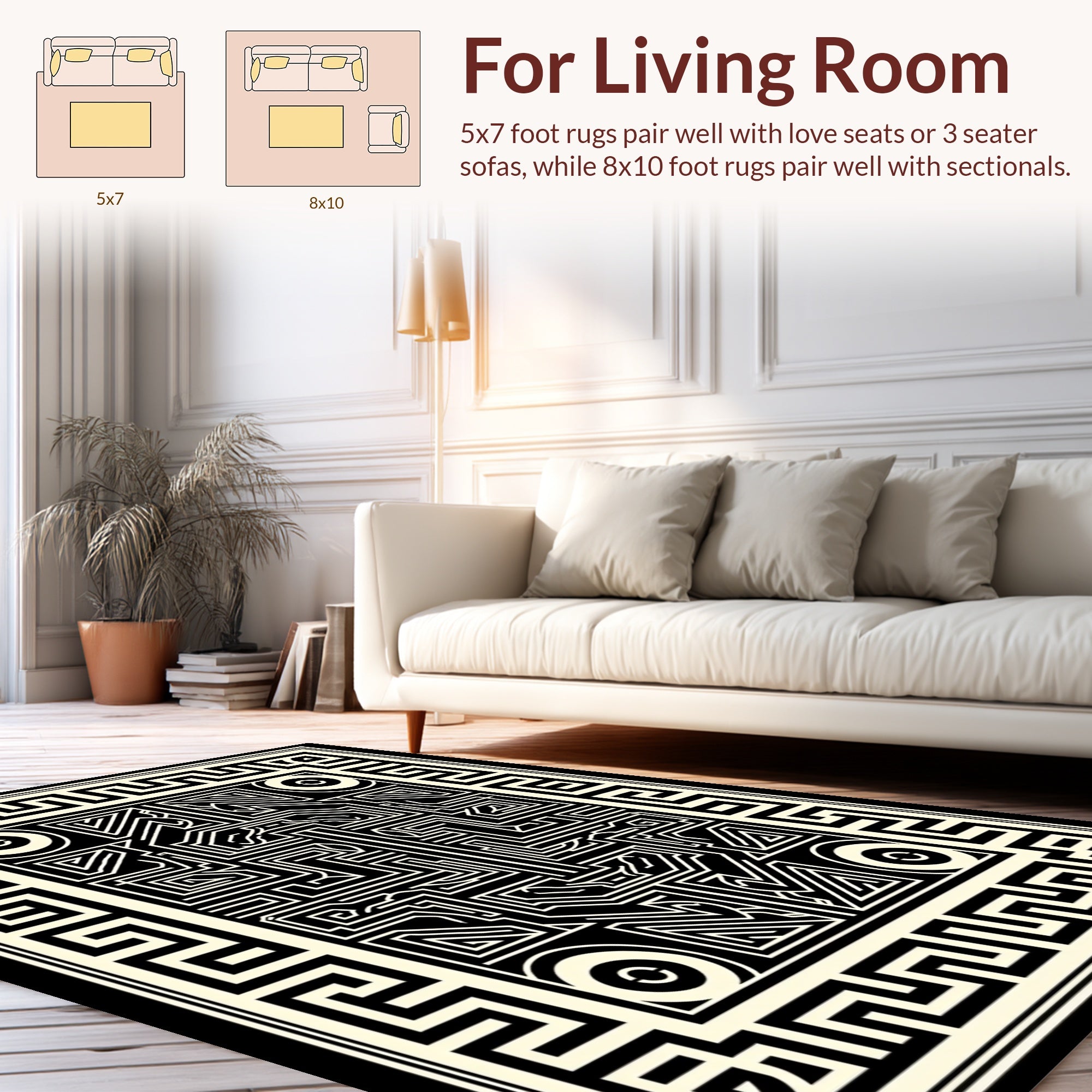 Bold Graphic Maze Design Rug