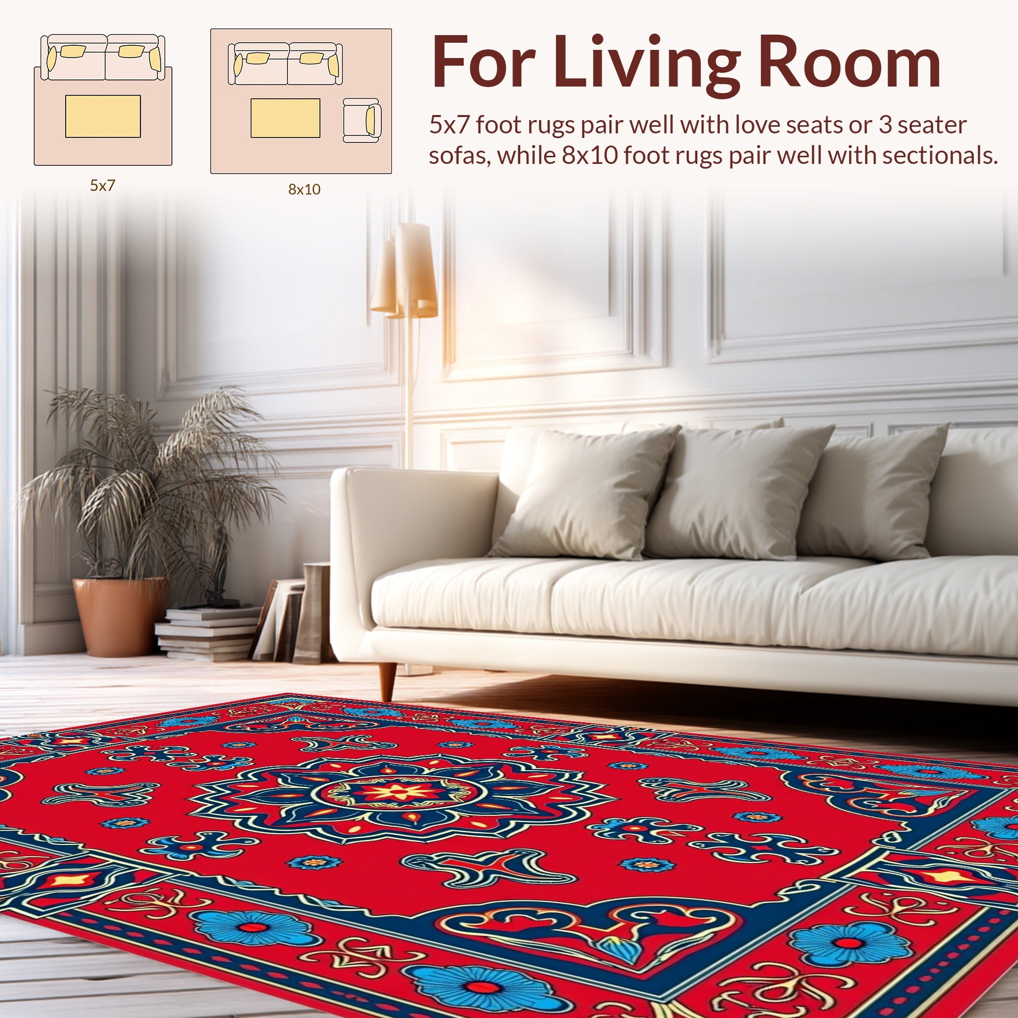 Bright Floral Medallion Traditional Rug