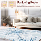 Delicate Blue Snowflake Mandala Pattern Rug