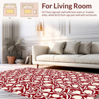 Red Ivory Abstract Flowing Pattern Rug