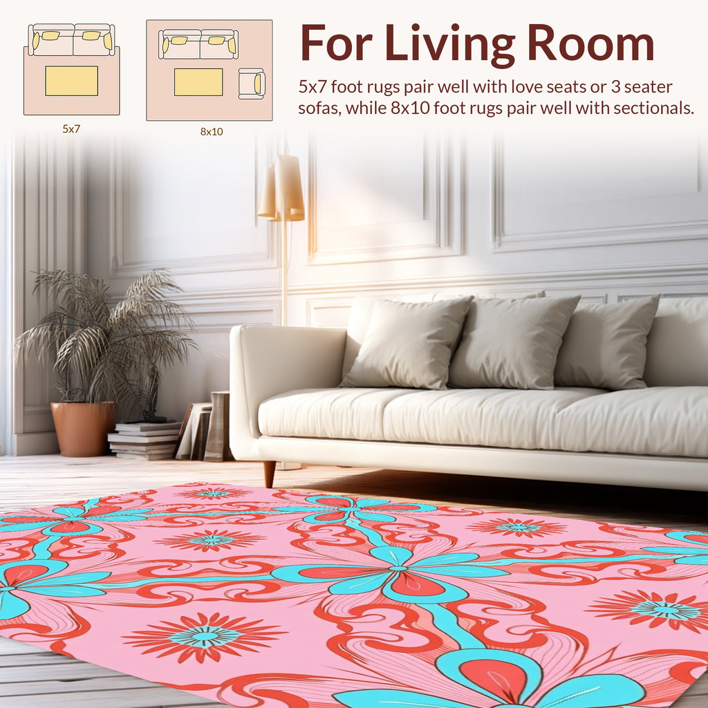 Psychedelic Floral Swirl Pattern Rug