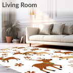 Playful Reindeer Ensemble With Bells Rug