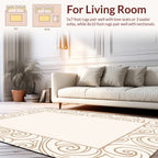 Elegant Swirls Cream Tan Pattern Rug