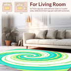 Cool Aquatic Swirl Pattern Rug