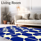 Geometric Hexagon Star Pattern Rug
