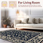 Classic Floral Border With Intricate Scrolls Rug