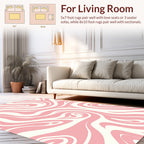 Soft Pink White Swirl Pattern Rug