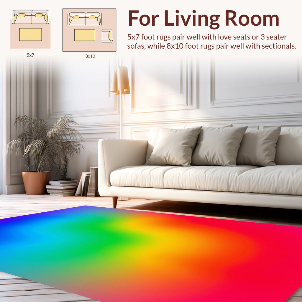 Vibrant Rainbow Gradient Swirl Rug