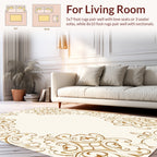 Brown Golden Flourish Pattern Rug