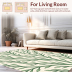 Green Branch Silhouette Pattern Design Rug