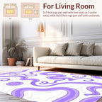 Abstract Swirls Purple Pattern Rug