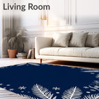 Winter White Pine Snowflakes Rug