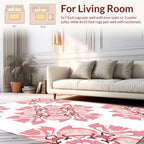 Pink Floral Mandala Pattern Rug