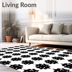 Black And White Star Pattern Design Rug