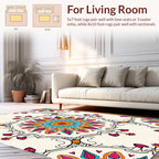Vibrant Floral Mandala Pattern Rug