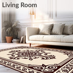 Ornate Mandala Scrollwork Style Rug