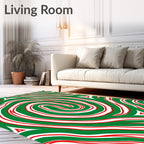 Crimson Green Swirls Rug
