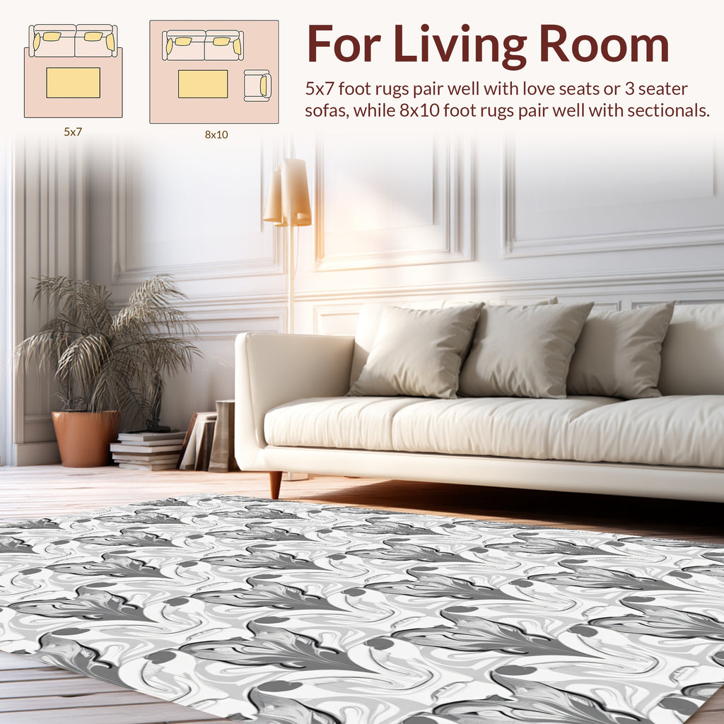 Art Nouveau Floral Swirl Pattern Rug