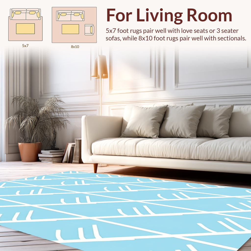 Diagonal White Lines Pattern Rug