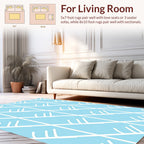 Diagonal White Lines Pattern Rug