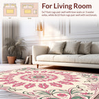 Pink Green Floral Medallion Rug Design Rug