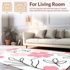 Pink Floral Vine Pattern Rug