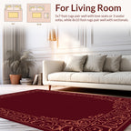 Ornate Floral Vine Border Design Rug