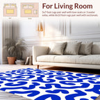 Bold Blue Swirl Abstract Pattern Rug