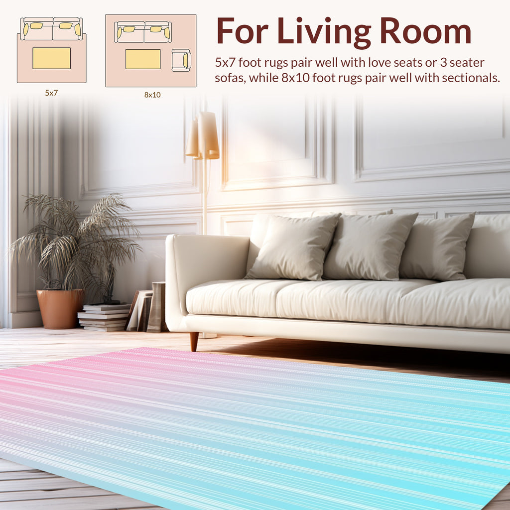 Soft Vertical Stripe Ombre Rug
