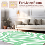 Abstract Mint Green Swirls Pattern Rug