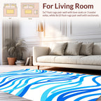 Abstract Blue Waves Pattern Rug
