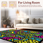 Abstract Neural Vine Pattern Rug