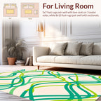 Abstract Swirls Green Teal Rug