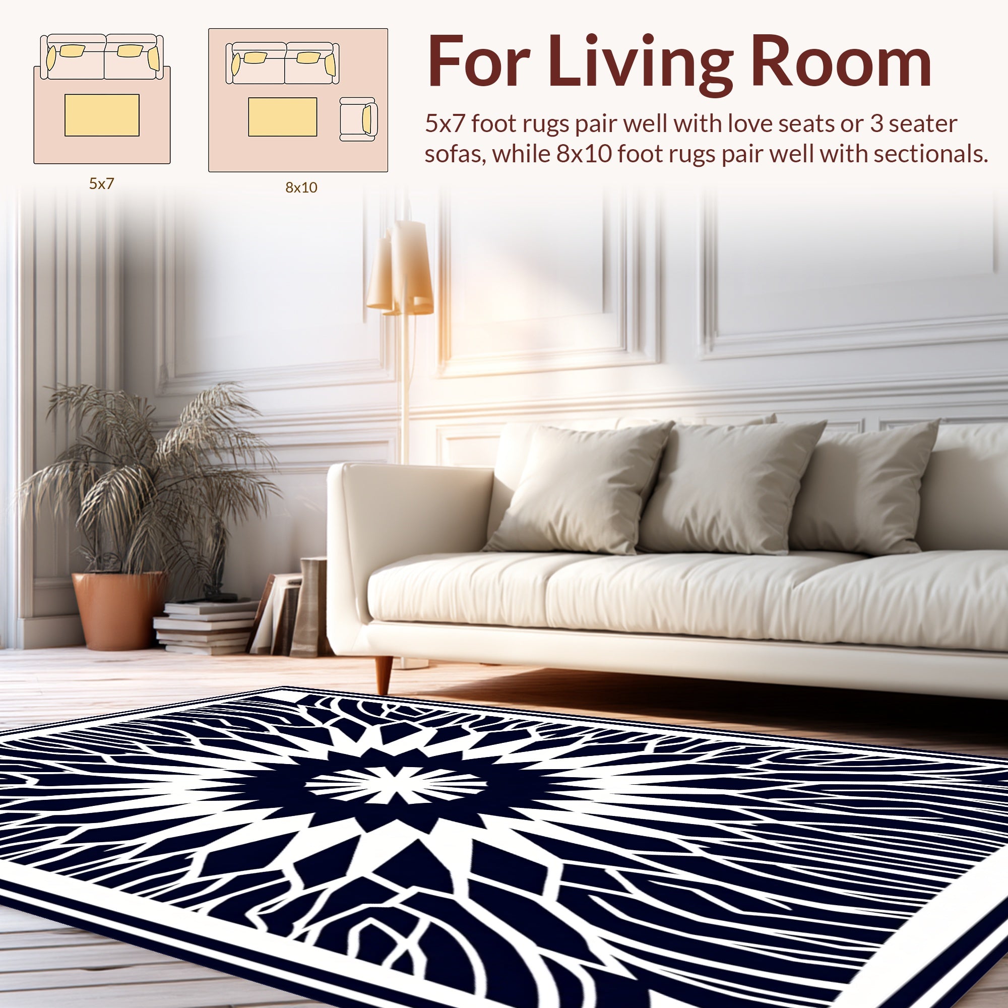 Starburst Geometric Mandala Style Rug