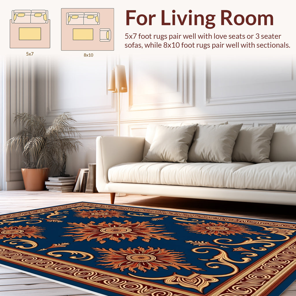 Earthy Floral Sunburst Inspired Pattern Rug