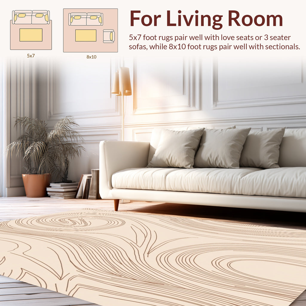 Rustic Wood Grain Swirl Pattern Rug