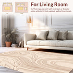 Rustic Wood Grain Swirl Pattern Rug