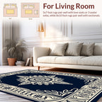 Ornate Starburst Border Medallion Design Rug