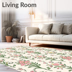 Hand-Drawn Floral Bouquet Pattern Rug