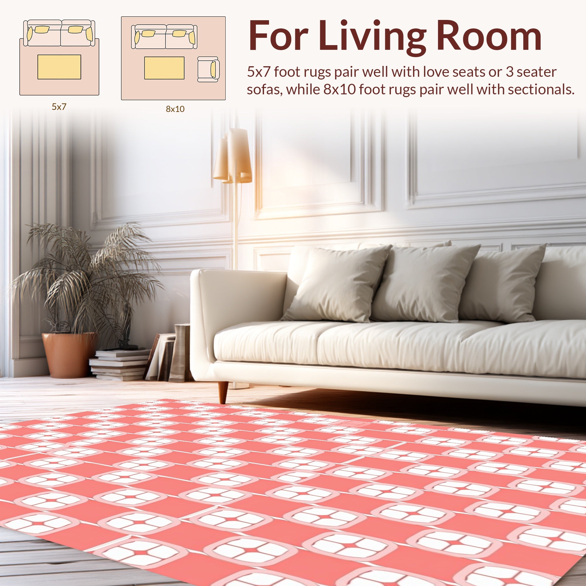 Pastel Checked Geometric Pattern Rug