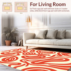 Bold Red Swirls Abstract Rug